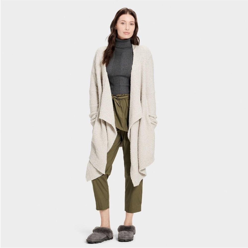 Ugg Phoebe Wrap Fuzzy Cardigan in Driftwood Sz Small